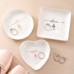 Personalisierte Keramik-Schmuckschale mit Ballerina-Motiv und Namensgravur – Geschenk zum Geburtstag, zur Hochzeit oder zum Hochzeitstag für Ballettliebhaber