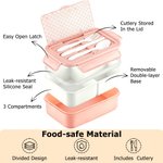 Personalized 3D-Style Character Artwork Microwavable Lunch Box with Name and Cutlery Set Outdoor Activities Back to School Gift for Kids