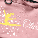 Personalised Multicolour Gymnast Silhouette Travel Duffel Bag with Name and Shoes Compartment Daily Training Travel Gift for Gymnasts Athletes