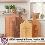 Personalized Christian Cross Flower Wood Cutting Board with Handle and Engraved Name Kitchen Decor Ship from USA Housewarming Gift for Family Friend