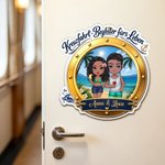 Personalisierter Cartoon-Paar Kühlschrankmagnet mit Kreuzfahrt-Design | Haus Deko | Sommerurlaub Geburtstag Geschenk für Paare Frischvermählte
