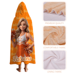 Personalised Cheerleading Cartoon Character Soft Hooded Blanket with Name Home Decor Game Day Team Gift for Cheerleaders Coaches