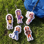 Personalised Cartoon Sports 3D-Style Character Artwork Plush Photo Keyring Bag Charm Birthday Anniversary Gift for Sports Lover