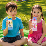 Personalized Lucky Windmill 3D-Effect Artwork Cartoon Character 12 oz Insulated Water Bottle with Name Back to School Birthday Gift for Kid