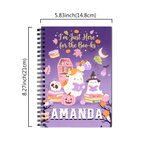 Personalized I'm Just Here for the Boo-ks Halloween Ghost Spiral Notebook with Name Daily Use Halloween Gift for Students Book Lovers