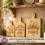 Personalized Funny Animal Pattern Reversible Wooden Charcuterie Cutting Board with Engraved Text Made in USA Birthday Gift for Family Friends