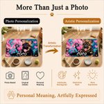 Personalized Graffiti Oil Painting Style Crown Pet Photo Pet Feeding Mat with Name Home Decor Pet Supplies Birthday Gift for Pet Owners Lovers