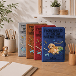 Personalized I Work Hard So My Dog Can Have Nice Things PU Leather A5 Notebook with Name Daily Office Use Birthday Gift for Colleague Dog Owner
