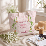 Personalised Folk Art Sea Turtle Large Capacity Tote Bag with Name Beach Accessory Grandadrents' Day Gift for Mum Gran