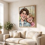 Personalised Couple Comic Style Photo Canvas Prints with Text Romantic Wall Decor Ship from USA Anniversary Birthday Gift for Couples Newlyweds