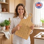Personalized Recipe Photo Wooden Reversible Charcuterie Cutting Board with Handle Kitchen Use Ship from USA Housewarming Gift for Family Friend