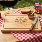 Personalized BBQ Grill Master FSC Charcuterie Bamboo Cutting Board with Name and Date Ship from USA Wedding Birthday Gift for Family Friends