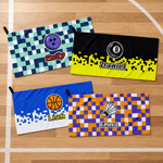 Personalised Multicolour Pixel Style Ball-Themed Quick Dry Sports Towel with Name and Langarden Gym Training Game Day Gift for Sports Lovers 2
