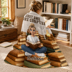 Personalized Book Reading Character Photo Soft Throw Blanket with Name and Title Home Decor Living Room Birthday Gift for Bookworm Book lover