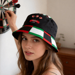 Personalised Dartboard Pattern Sun Protection Bucket Hat with Name Dart Club Summer Use Birthday Gift for Dart Fans