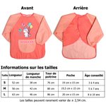 Tablier à manches longues personnalisé avec nom et motif - Cadeau d'anniversaire pour enfant
