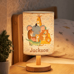 Personalized Cute Cartoon Animal Linen Table Lamp with Name Home Decor Birthday Gift for Kids Friends