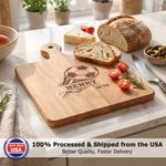 Personalized Soccer Name Number Reversible Cheese Charcuterie Cutting Board with Grip Made in USA Housewarming Birthday Gift for Soccer Player
