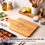 Personalized Everything Tastes Better Chef Wooden Charcuterie Cutting Board with Handle and Name Made in USA Father's Day Gift for Dad Grandpa