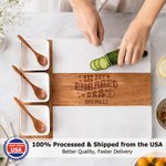 Personalized In My Engaged Era Ring Heart Acacia Marble Cutting Board Coaster Set with Engraved Name Ship from USA Engagement Wedding Gift for Couple