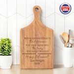 Personalized Retirement Theme Heartfelt Message Wooden Charcuterie Cutting Board with Name and Grip Ship from USA Retirement Gift for Retiree