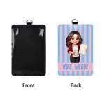Personalised Colourful Stripe 3D-Effect Artwork ID Card Badge Holder with Title and Surname Teacher's Day Appreciation Gift for Teachers
