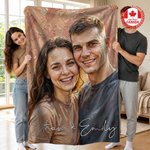 Personalized Oil Painting Style Photo Soft Throw Blanket with Name Ship from Canada Home Decor Birthday Anniversary Gift for Family Friends