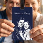 Personalised Illustration Style Photo Luggage Tag with Name Daily Use Travel Accessories Birthday Gift for Travel Lovers