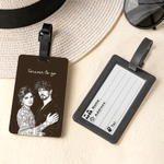 Personalised Illustration Style Photo Luggage Tag with Name Daily Use Travel Accessories Birthday Gift for Travel Lovers