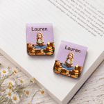 Personalised 3D-Style Character Artwork Photo PU Leather Magnetic Bookmark Clip with Name Birthday Back to School Gift for Book Lovers Students