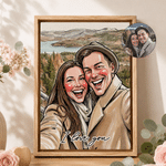 Personalised Couple Comic Style Photo Canvas Prints with Text Romantic Wall Decor Ship from USA Anniversary Birthday Gift for Couples Newlyweds