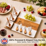 Personalised Red Wine Charcuterie Pattern Acacia Marble Chopping Board Coaster Set with Engraved Text Ship from USA Mother's Day Birthday Gift for Mum
