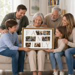 Personalized 6 Family Photos Collage Canvas Prints with Text and Address Living Room Decor Ship from USA Birthday Housewarming Gift for Family
