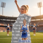 Personalised Cheerleading Cartoon Character Soft Hooded Blanket with Name Home Decor Game Day Team Gift for Cheerleaders Coaches