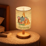 Personalized Cute Cartoon Animal Linen Table Lamp with Name Home Decor Birthday Gift for Kids Friends