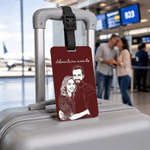 Personalised Illustration Style Photo Luggage Tag with Name Daily Use Travel Accessories Birthday Gift for Travel Lovers