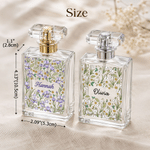 Personalized Birth Flower Vintage Refillable 2 oz Perfume Bottle with Name Daily Use Travel Birthday Gift for Bridesmaids Friends