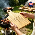 Personalized Everything Tastes Better Chef Wooden Charcuterie Cutting Board with Handle and Name Made in USA Father's Day Gift for Dad Grandpa