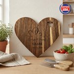 Personalized Heart to Heart Couple Names Date Cutting Board with Knife and Fork Ship from USA Wedding Party Anniversary Gift for Newlyweds