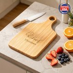 Personalized Chef Wooden Charcuterie Cutting Board with Handle and Name Ship from USA Kitchen Holiday Housewarming Gift for Family
