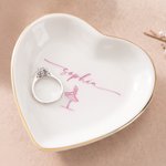 Personalisierte Keramik-Schmuckschale mit Ballerina-Motiv und Namensgravur – Geschenk zum Geburtstag, zur Hochzeit oder zum Hochzeitstag für Ballettliebhaber