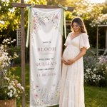 Personalised Wildflower Baby in Bloom Bow Welcome Banner with Name and Date Party Decor Baby Shower Gender Reveal Gift for Expecting Mum