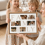 Personalized 6 Family Photos Collage Canvas Prints with Text and Address Living Room Decor Ship from USA Birthday Housewarming Gift for Family