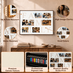 Personalized 6 Family Photos Collage Canvas Prints with Text and Address Living Room Decor Ship from USA Birthday Housewarming Gift for Family