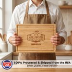 Personalized BBQ Grill Master FSC Charcuterie Bamboo Cutting Board with Name and Date Ship from USA Wedding Birthday Gift for Family Friends