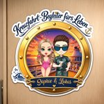 Personalisierter Cartoon-Paar Kühlschrankmagnet mit Kreuzfahrt-Design | Haus Deko | Sommerurlaub Geburtstag Geschenk für Paare Frischvermählte