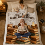 Personalized Book Reading Character Photo Soft Throw Blanket with Name and Title Home Decor Living Room Birthday Gift for Bookworm Book lover