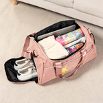 Personalised Multicolour Gymnast Silhouette Travel Duffel Bag with Name and Shoes Compartment Daily Training Travel Gift for Gymnasts Athletes