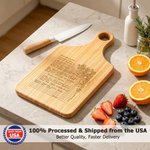 Personalized Recipe Photo Wooden Reversible Charcuterie Cutting Board with Handle Kitchen Use Ship from USA Housewarming Gift for Family Friend