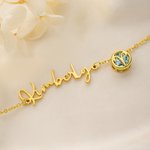 Personalized Constellation Birthstone Dainty Necklace with Name Anniversary Birthday Gift for Women